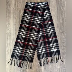 Vintage Unisex Blk/Red/Wht Plaid Tartan Italian Scarf Winter Warm Cozy Italy